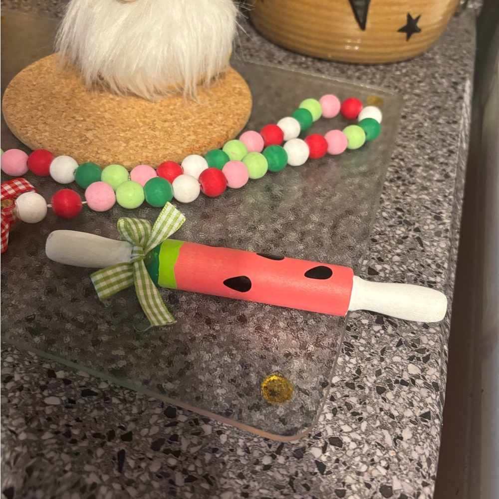 Watermelon mini rolling pin tier tray decor